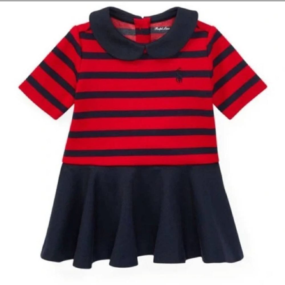 Ralph Lauren Roma Ponte Stripe Dress w/ Bloomers 18 mos - Picture 1 of 7